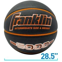 Franklin 5000 Indoor Basketball - Black/Orange - Women's Official -Franklin Outlet Store 32048z phase1 dims