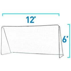 Franklin Premier Steel Soccer Goal - Stakes Included - 12' X 6' -Franklin Outlet Store 5680 phase5 dims