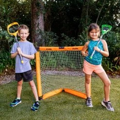 Franklin Youth Lacrosse Set - Insta-Set Goal And Sticks -Franklin Outlet Store 60015 phase2 action2