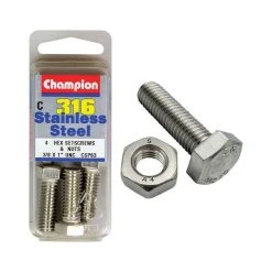 Champion Hex Screw Set 3/8 X 1in