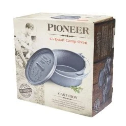 Campfire Pre Seasoned Cast Iron Camp Oven 4.5 Quart -Franklin Outlet Store BCF 213607 04 hi res