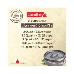 Campfire Pre Seasoned Cast Iron Camp Oven 12 Quart -Franklin Outlet Store BCF 213609 06 hi res