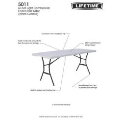 Lifetime Blow Mould Folding Table 183cm -Franklin Outlet Store BCF 217063 03 hi res