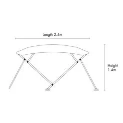 Bowline Navy Bimini Kit 4 Bow 1.5-1.7m -Franklin Outlet Store BCF 574102 02 hi res