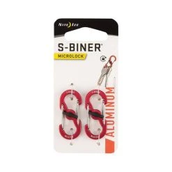 Nite Ize S Biner MicroLock Aluminum 2 Pack Red