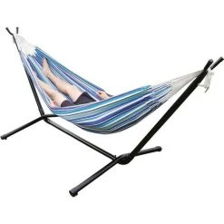 Wanderer Seafoam Stripe Single Hammock -Franklin Outlet Store BCF 632770 05 hi res